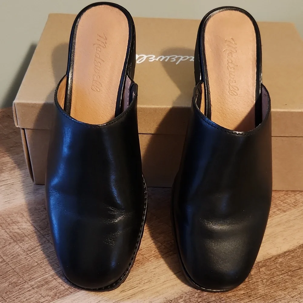 Madewell Black Leather Women's Mules - Picture 2 of 8